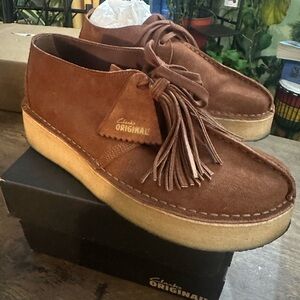 Clarks Women's Brown Suede Loafers Size 10